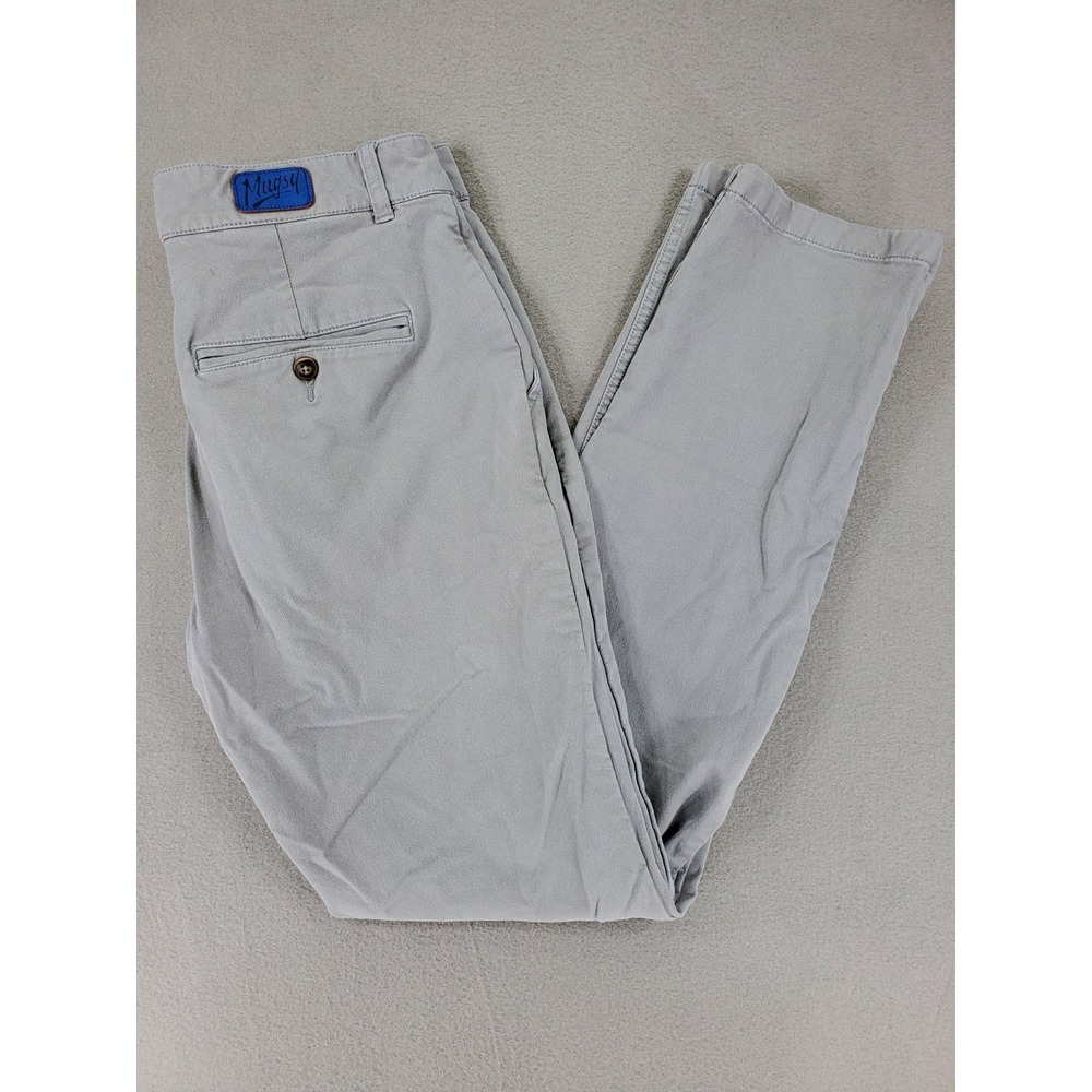 Mugsy Damens Pants Mens 33x34 Performance Stretch‎ Straight Preppy Chino Gray